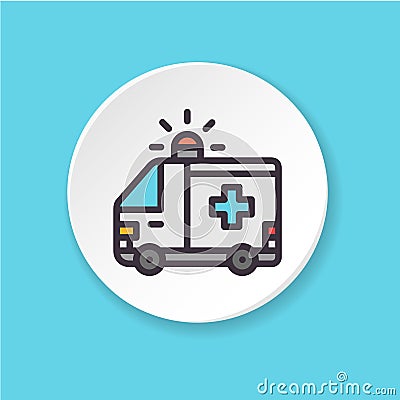 Vector icon ambulance. Concept emergency care. Vector Illustration